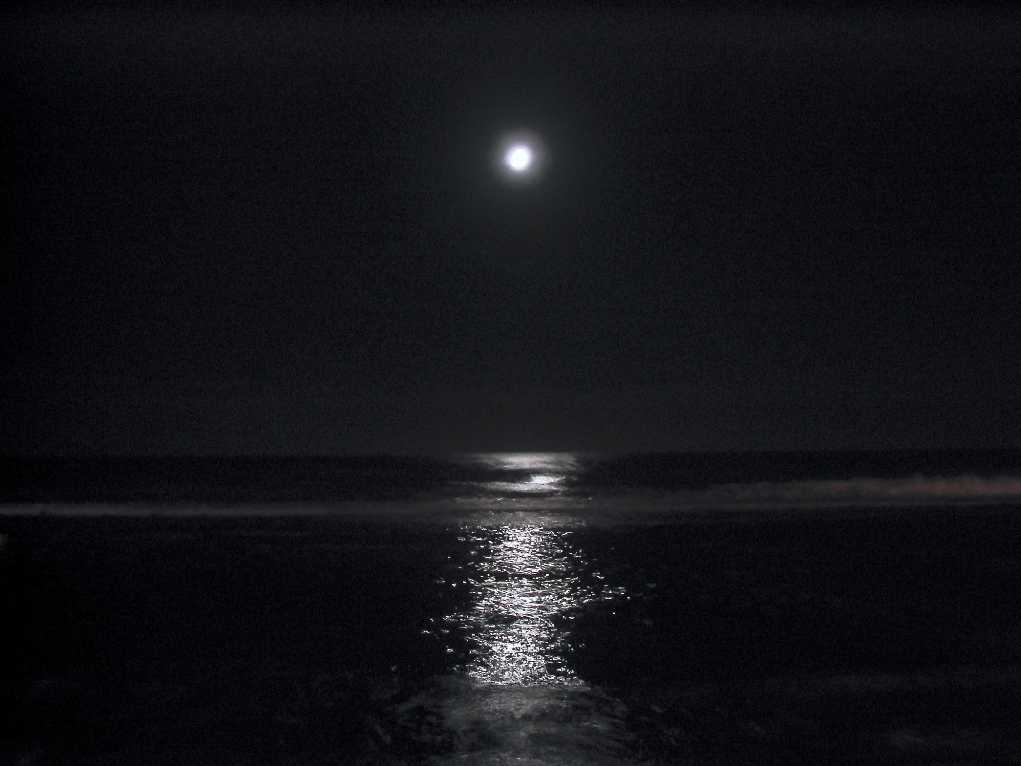 Immagine associata alla poesia, Luna e mare di notte